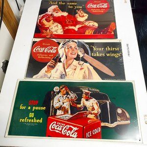 Coca-Cola Vintage-style signs - set of three.